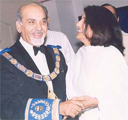 M.W. Bro. Kapil Dev Joti (Congratulated by his daughter Ms. Ritam Joti after his installation)