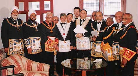 "M.W.Bro. Yves Max Viton with Grand Masters of Indian Grand Lodges"